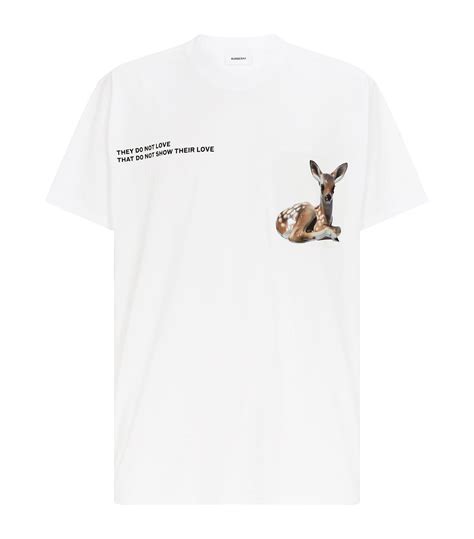 burberry white deer t-shirt|Burberry t shirt original.